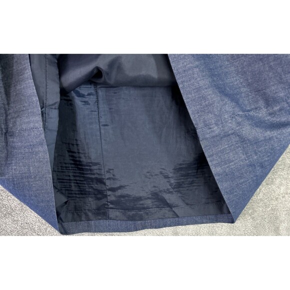 Loft Women's Size 2 Dark Chambray Mini Skirt 6 Button Detail Bib Nautical Lined - Picture 6 of 9